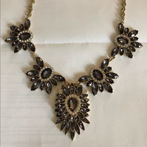 Purple and crystal statement necklace